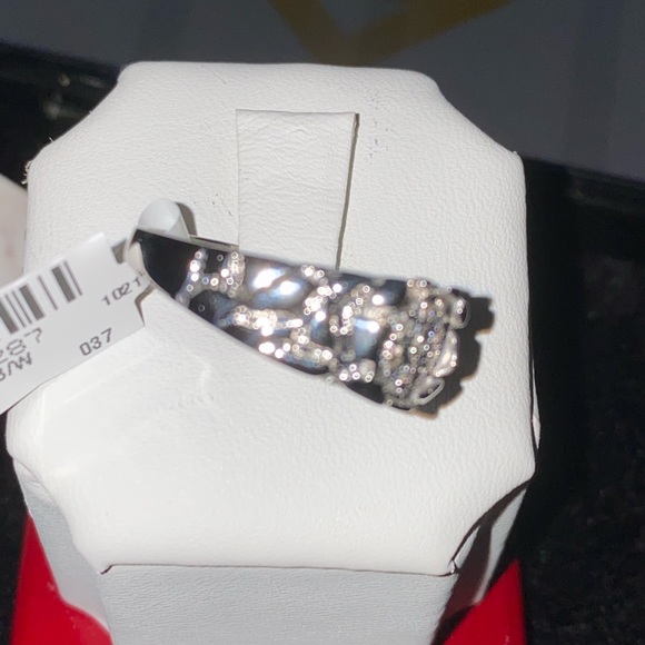 White gold vermeil real diamond men ring  100% real diamond men nugget ring Sale - Picture 4 of 4